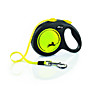 Флекси Рулетка-ремень светоотражающая для собак до 15кг, 5м, желтая (New Neon S Tape 5m yellow)